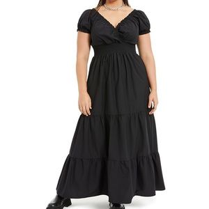 Danielle Bernstein WeWoreWhat Smocked Tiered Poplin Midi Dress Size L